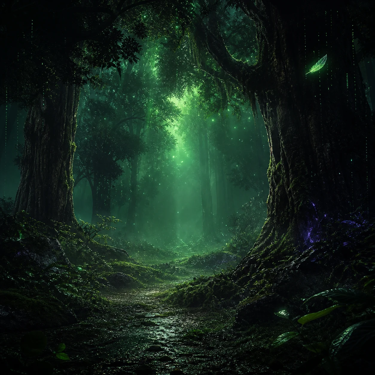 Dark emerald Robinhood-inspired forest